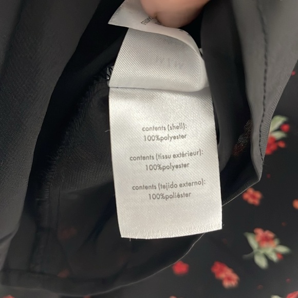 WeWoreWhat High Low Polka Dot Black Floral Long Sleeve Dress Size Medium New - Picture 11 of 11